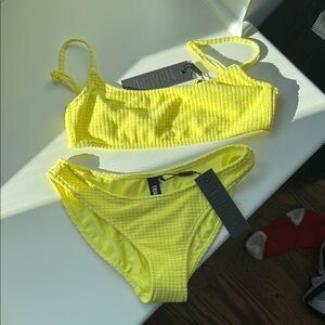 Triangl Yellow Textured Bikini Set